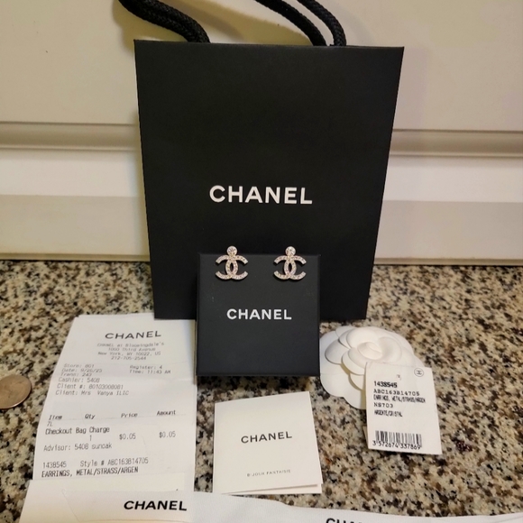 Chanel CC drop Strass/Christal Earrings - Picture 4 of 11